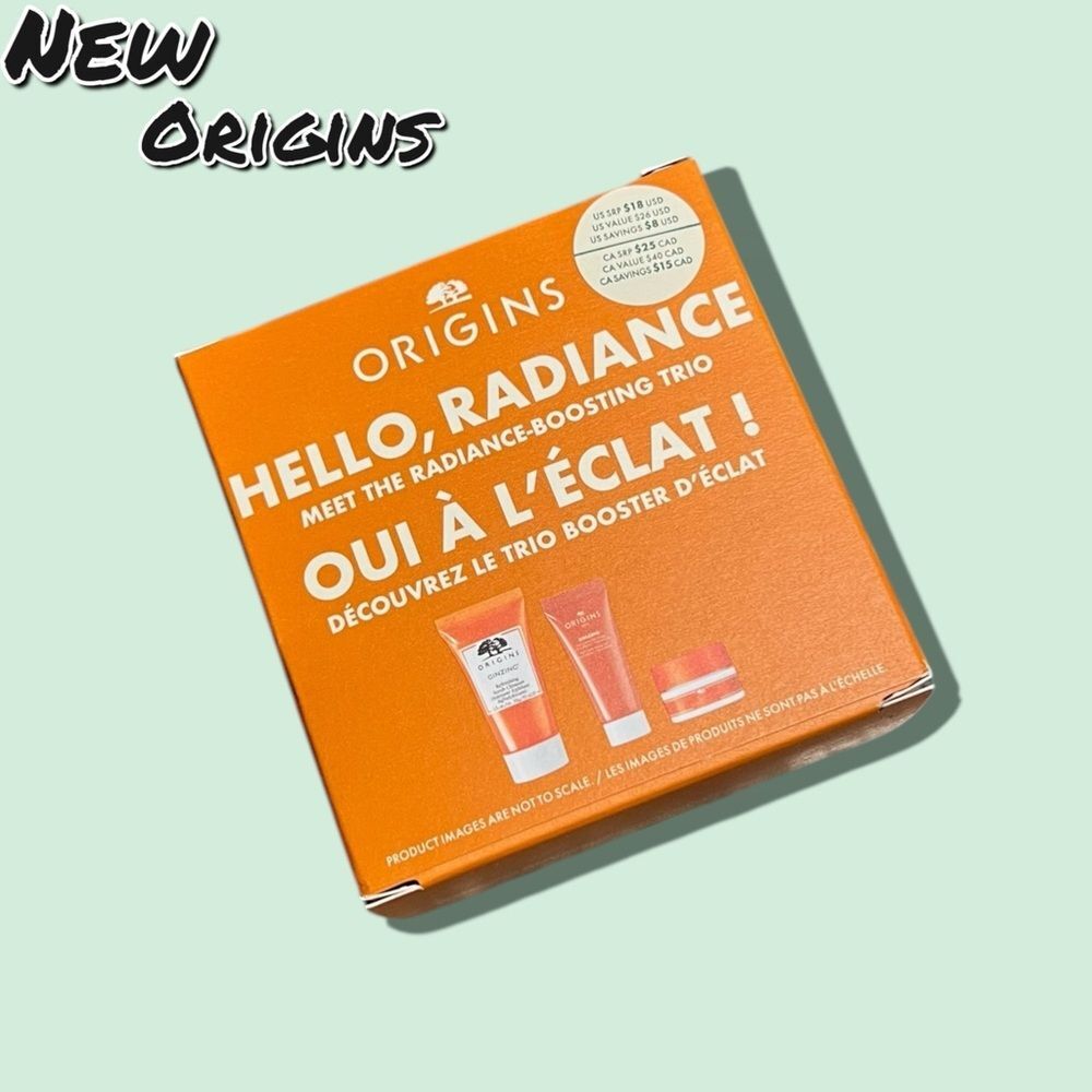 New NIB Origins Hello, Radiance Skincare Trio Set – Travel Size